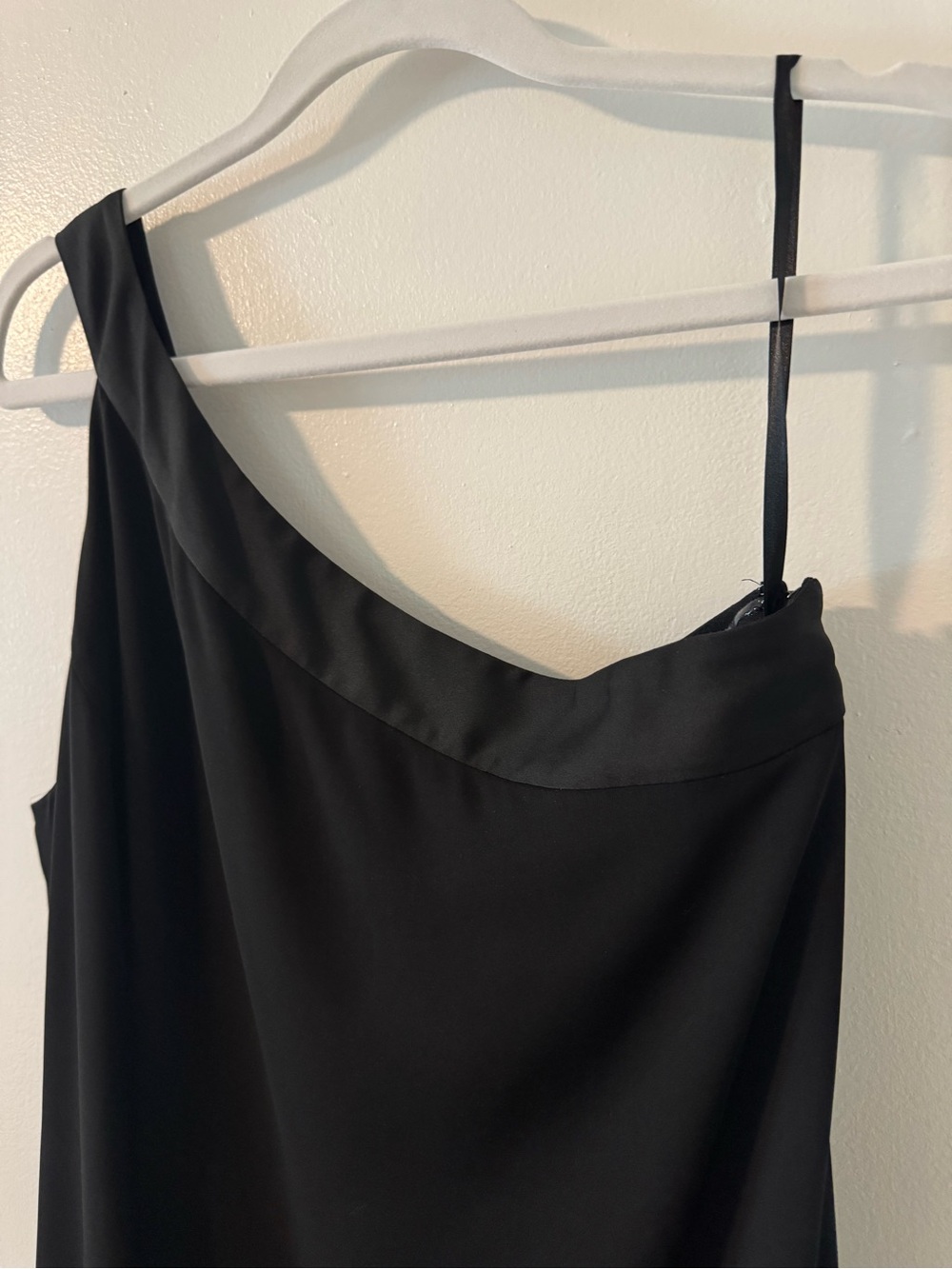 White House Black Market Black One-Shoulder Asymmetric Cocktail Dress - Picture 3 of 7